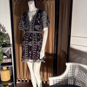 Socialite Black and White Floral Mini Dress